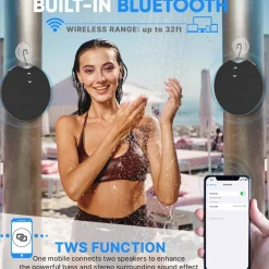 Portable Bluetooth Speaker, Loud Sound, IPX7 Waterproof, Mini, Black<Pyle Best