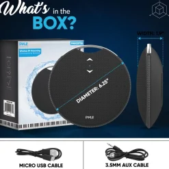 Portable Bluetooth Speaker, Loud Sound, IPX7 Waterproof, Mini, Black<Pyle Best