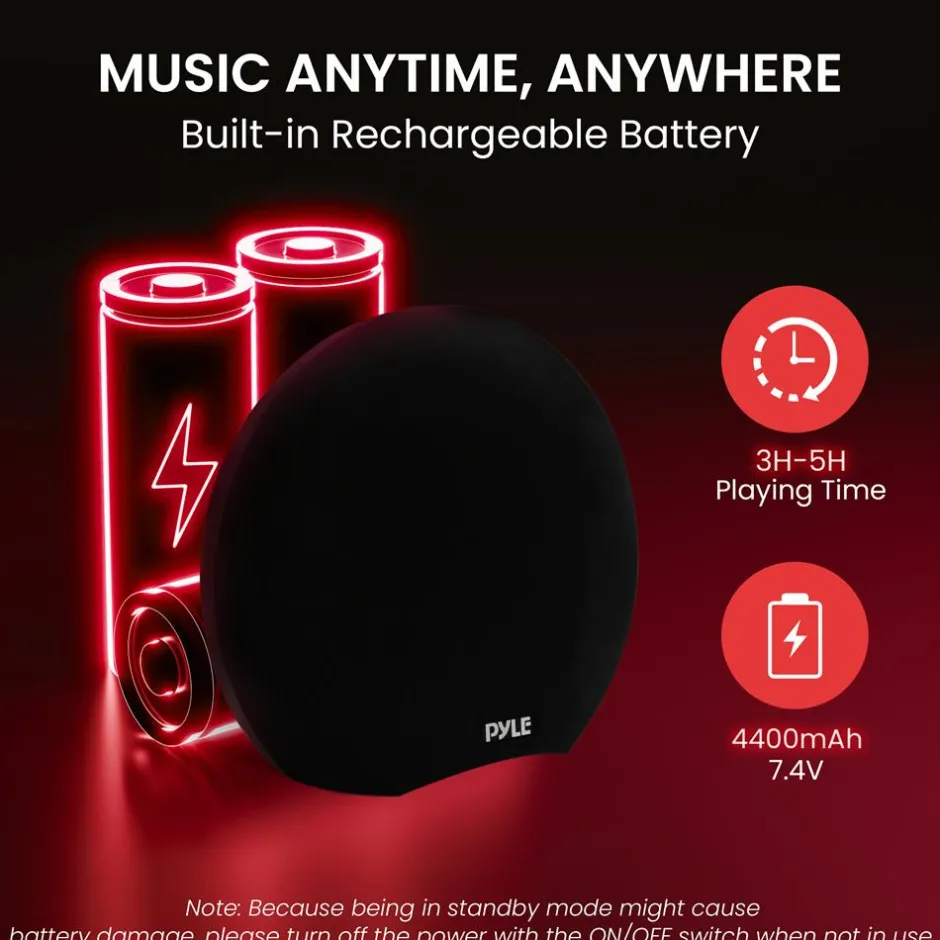 Portable Bluetooth Speaker 280W Waterproof Wireless Mic Rechargeable Battery<Pyle Clearance