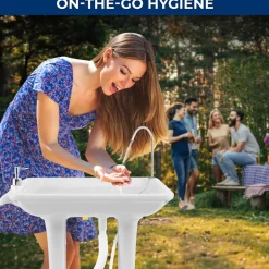 Portable Camping Sink, Hands-Free Use, 30L Tank, Large Wheels<SereneLife Discount