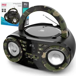 Portable CD Player Boombox, Bluetooth, 50W, Camouflage Design<Pyle Sale