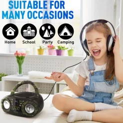 Portable CD Player Boombox, Bluetooth, 50W, Camouflage Design<Pyle Sale
