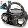Portable CD Player Boombox, Wireless Streaming, 50W, LED Display, White<Pyle Best