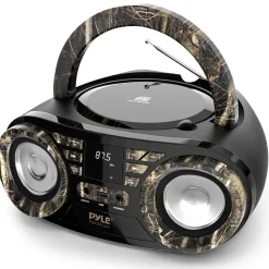 Portable CD Player Boombox, Wireless Streaming, 50W, LED Display, White<Pyle Best