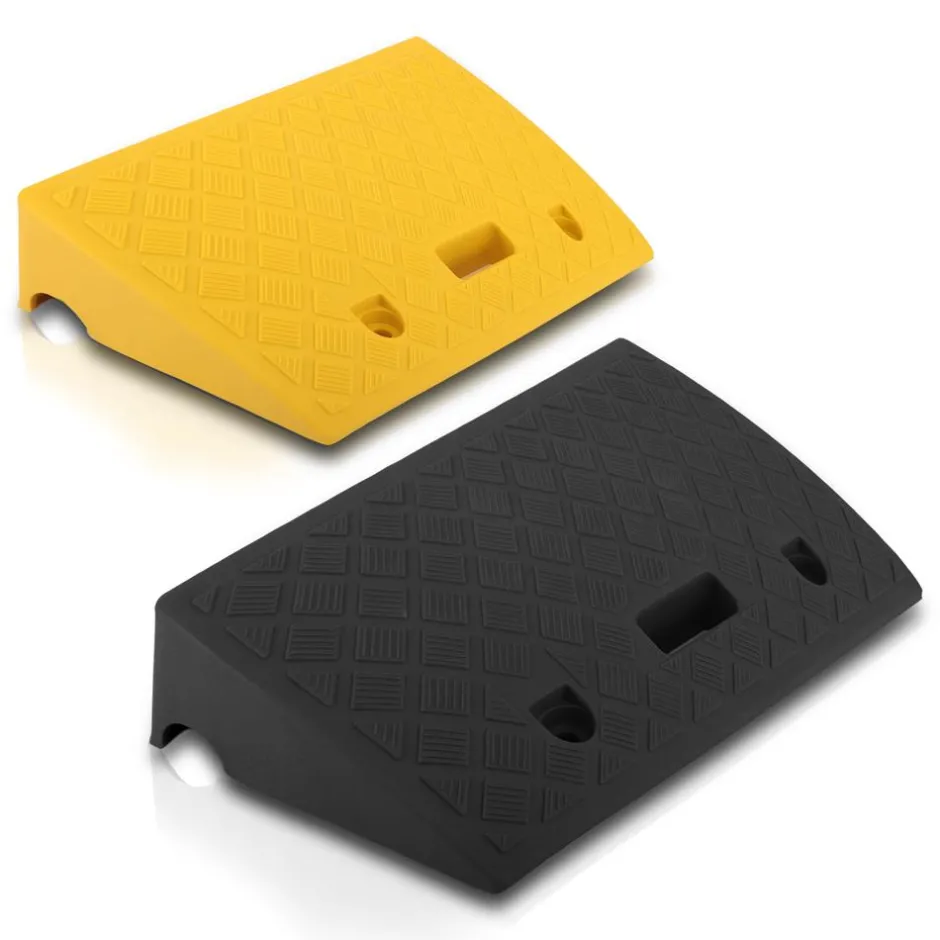 Portable Curb Ramps 6,600 lbs Capacity Heavy Duty Plastic 2PC Set<Pyle New