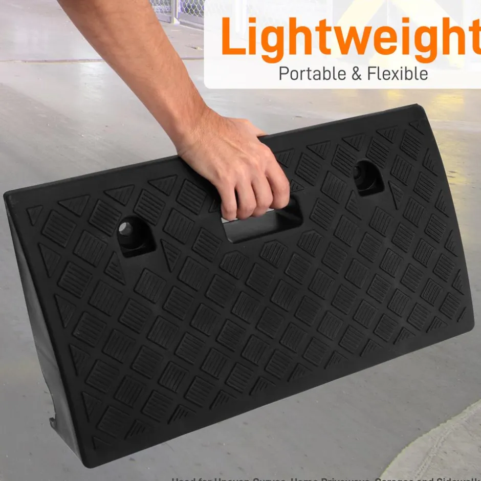 Portable Curb Ramps 6,600 lbs Capacity Heavy Duty Plastic 2PC Set<Pyle New