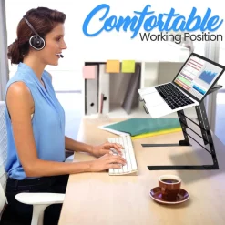 Portable Dual Laptop Stand - Ergonomic Adjustable Steel Design<Pyle Clearance