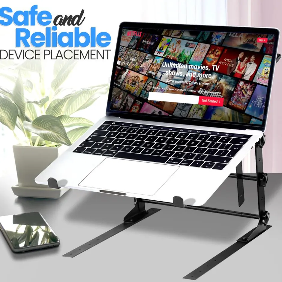 Portable Dual Laptop Stand - Ergonomic Adjustable Steel Design<Pyle Clearance