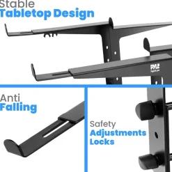 Portable Dual Laptop Stand - Ergonomic Adjustable Steel Design<Pyle Clearance
