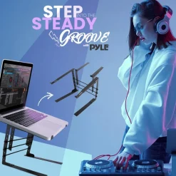 Portable Dual Laptop Stand - Ergonomic Adjustable Steel Design<Pyle Clearance