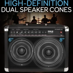 Portable Guitar Amp 40W High-Def Speakers Lightweight Wood Construction<Pyle Best