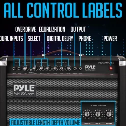 Portable Guitar Amp 40W High-Def Speakers Lightweight Wood Construction<Pyle Best