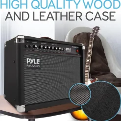 Portable Guitar Amp 40W High-Def Speakers Lightweight Wood Construction<Pyle Best