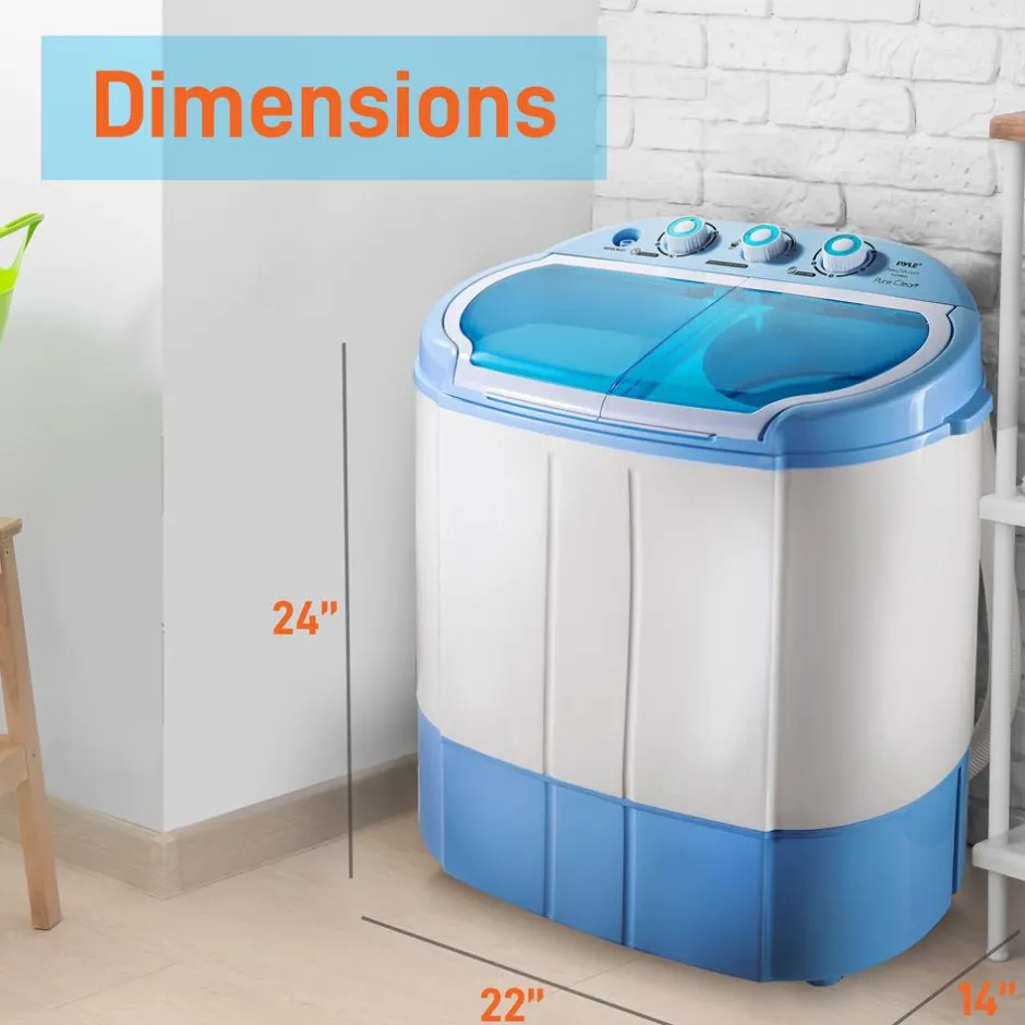 Portable 2-in-1 Washer & Dryer, Energy Efficient, Top-Loading, Blue<Pure Clean Best