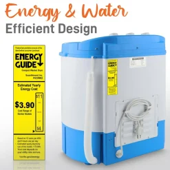Portable 2-in-1 Washer & Dryer, Energy Efficient, Top-Loading, Blue<Pure Clean Best