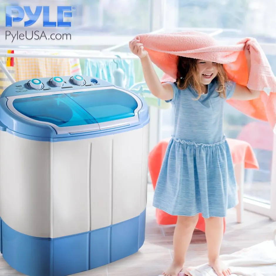 Portable 2-in-1 Washer & Dryer, Energy Efficient, Top-Loading, Blue<Pure Clean Best