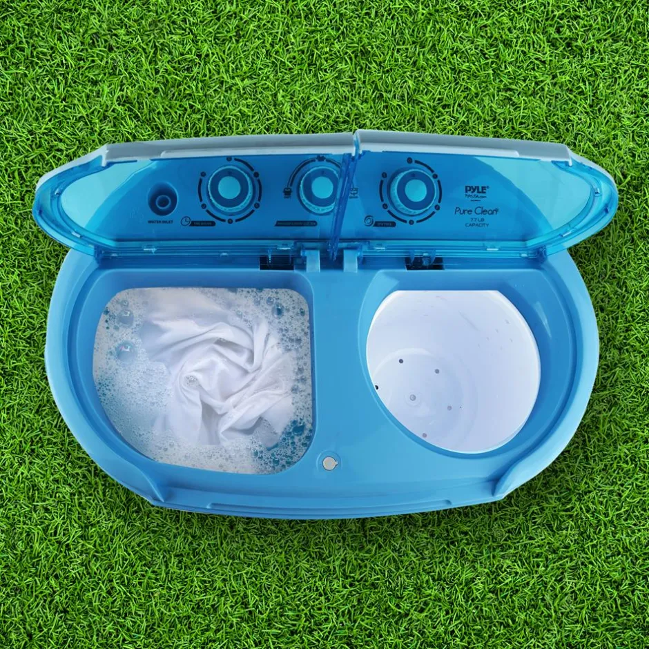 Portable 2-in-1 Washer & Dryer, Energy Efficient, Top-Loading, Blue<Pure Clean Best