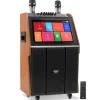 Portable Karaoke Machine, 18.5" Touch Screen, Dual Wireless Mics, Wood/ABS<Pyle Best