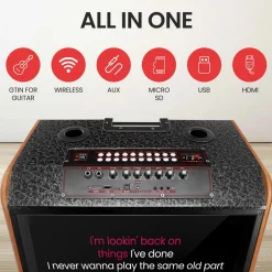 Portable Karaoke Machine, HD Touch Screen, Dual Wireless Mics, Trolley<Pyle Discount