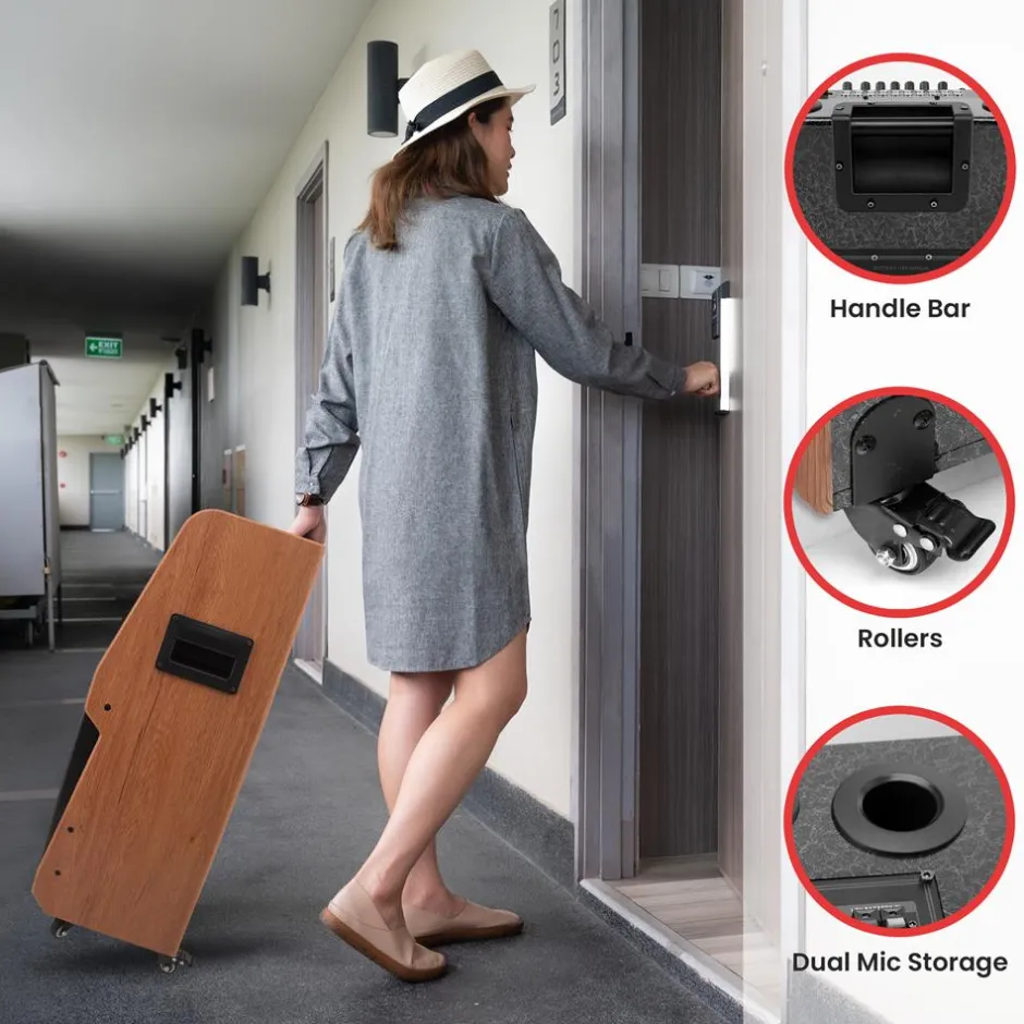 Portable Karaoke Machine, HD Touch Screen, Dual Wireless Mics, Trolley<Pyle Discount