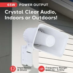 Portable PA Horn Speaker, Clear Sound, 65W, Adjustable Bracket<Pyle Sale