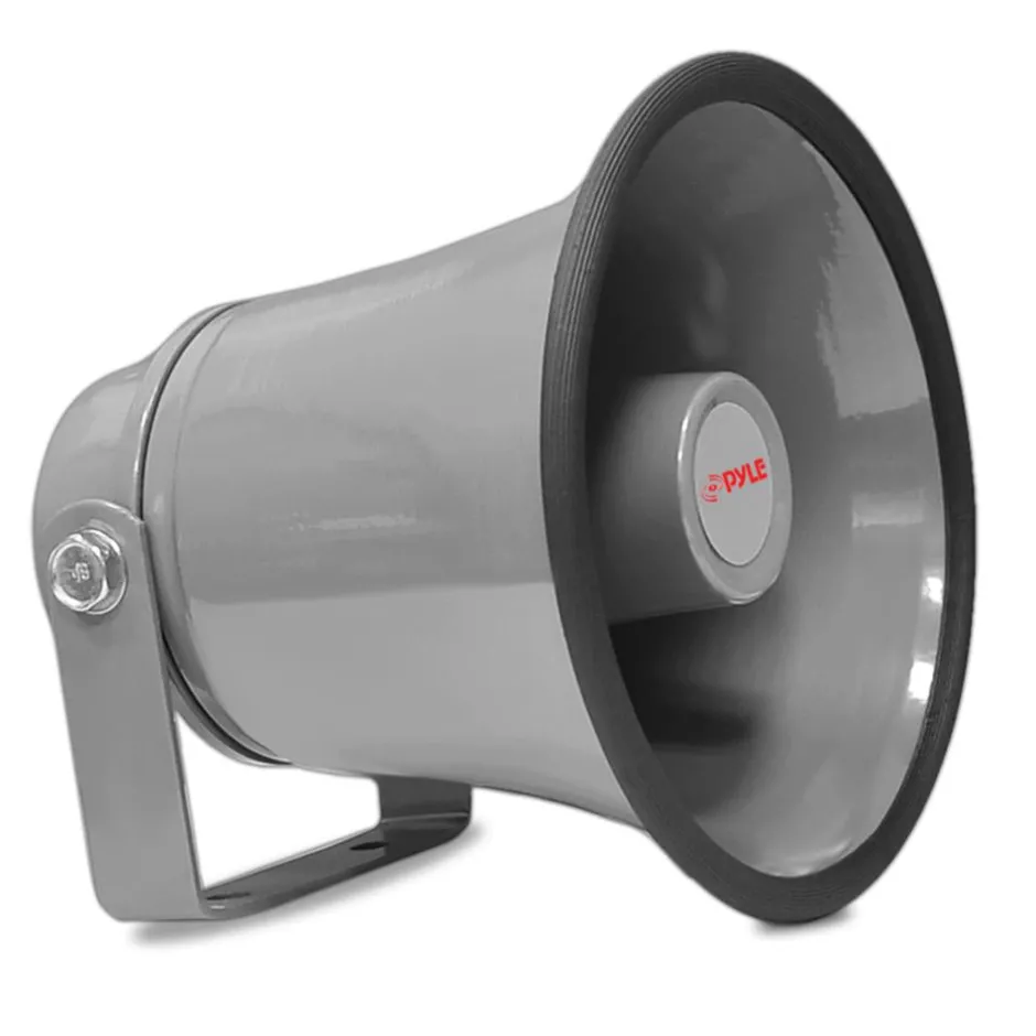 Portable PA Horn Speaker, Clear Sound, Aluminum Housing, Grey<Pyle Discount