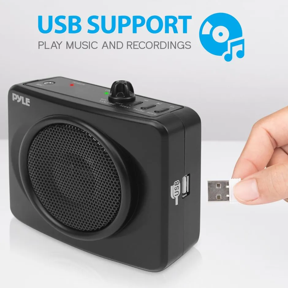 Portable PA Speaker System, Voice Amplifier, Rechargeable, USB/MP3 Playback<Pyle Online