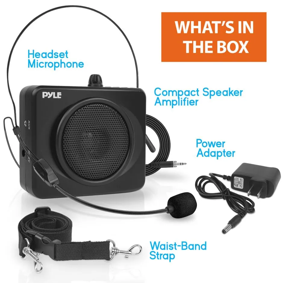 Portable PA Speaker System, Voice Amplifier, Rechargeable, USB/MP3 Playback<Pyle Online