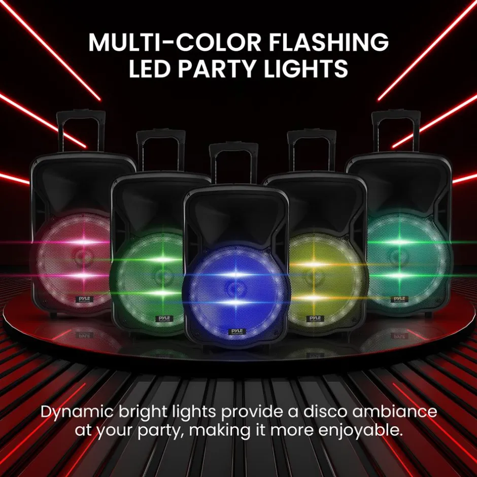 Portable Pa Speaker With Led Lights<Pyle Hot