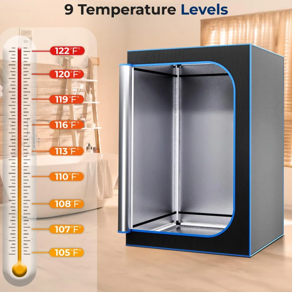 Portable 2-Person Sauna Tent, Detox & Relax, 4L Steamer, 2 Chairs, Black<SereneLife Best