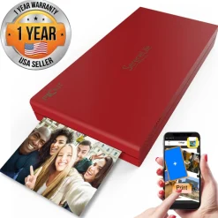 Portable Photo Printer - Instant Wireless Prints, 291dpi, Red<SereneLife Hot