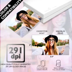 Portable Photo Printer - Instant Wireless Printing, 291dpi, Compact Size<SereneLife New