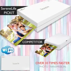 Portable Photo Printer - Instant Wireless Printing, 291dpi, Compact Size<SereneLife New