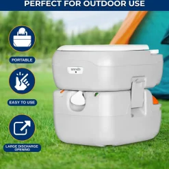 Portable Toilet 5.8 Gal Leak-Proof High-Density Polyethylene Camping<SereneLife