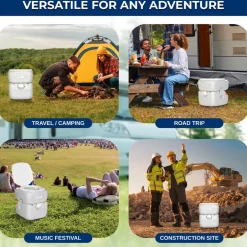 Portable Toilet 5.8 Gal Leak-Proof High-Density Polyethylene Camping<SereneLife