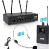 Portable UHF Wireless Mic System - 4 Mics, Bluetooth, Battery Operated<Pyle Clearance