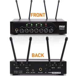 Portable UHF Wireless Mic System - 4 Mics, Bluetooth, Battery Operated<Pyle Clearance