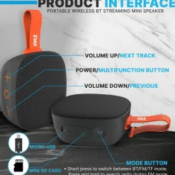 Portable Wireless Bt Streaming Mini Spea<Pyle Online