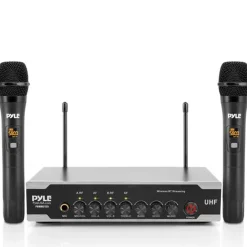 Portable Wireless Mic System - Crisp Audio, Bluetooth, Dual Handheld Mics<Pyle New