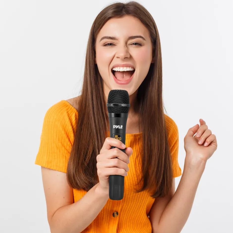 Portable Wireless Mic System - Crisp Audio, Bluetooth, Dual Handheld Mics<Pyle New