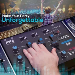 Professional 3-Channel Wireless DJ Mixer with Bluetooth, USB, and<Pyle Clearance