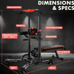 Pull-Up Workout Station, Strengthen Upper Body, Heavy Duty Steel Frame<SQUATZ Clearance