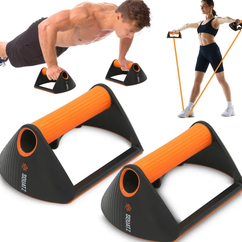 Push Up Rack with Resistance Bands, Anti-Slip Handles, 440lb Capacity<SQUATZ