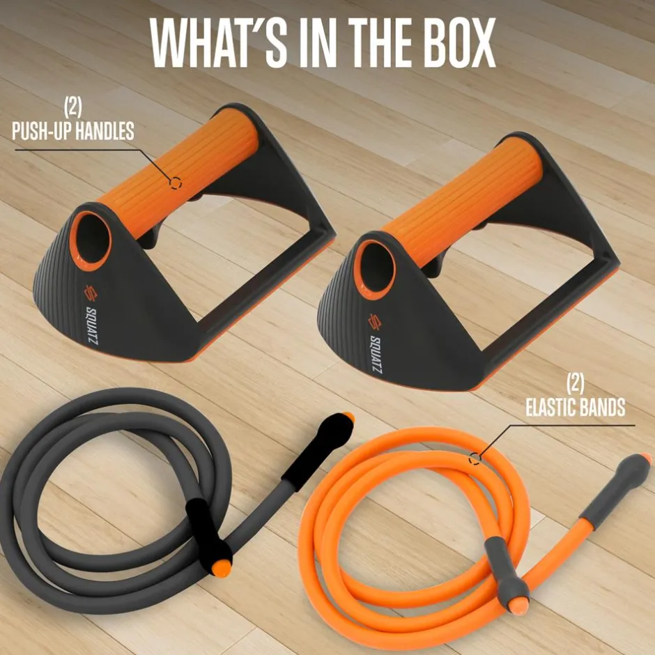 Push Up Rack with Resistance Bands, Anti-Slip Handles, 440lb Capacity<SQUATZ