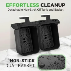 4.4Qt Dual Basket Air Fryer<NutriChef