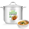 12-Quart Stock Pot, Even Heat, Stainless Steel, Tempered Glass Lid<NutriChef New