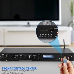 Rack Mount Pre-Amplifier - Bluetooth Streaming, Recording Mode, Metal Panel<Pyle