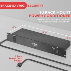 Rack Mount Surge Protector with Noise Filter & 9 Outlets<Pyle Discount