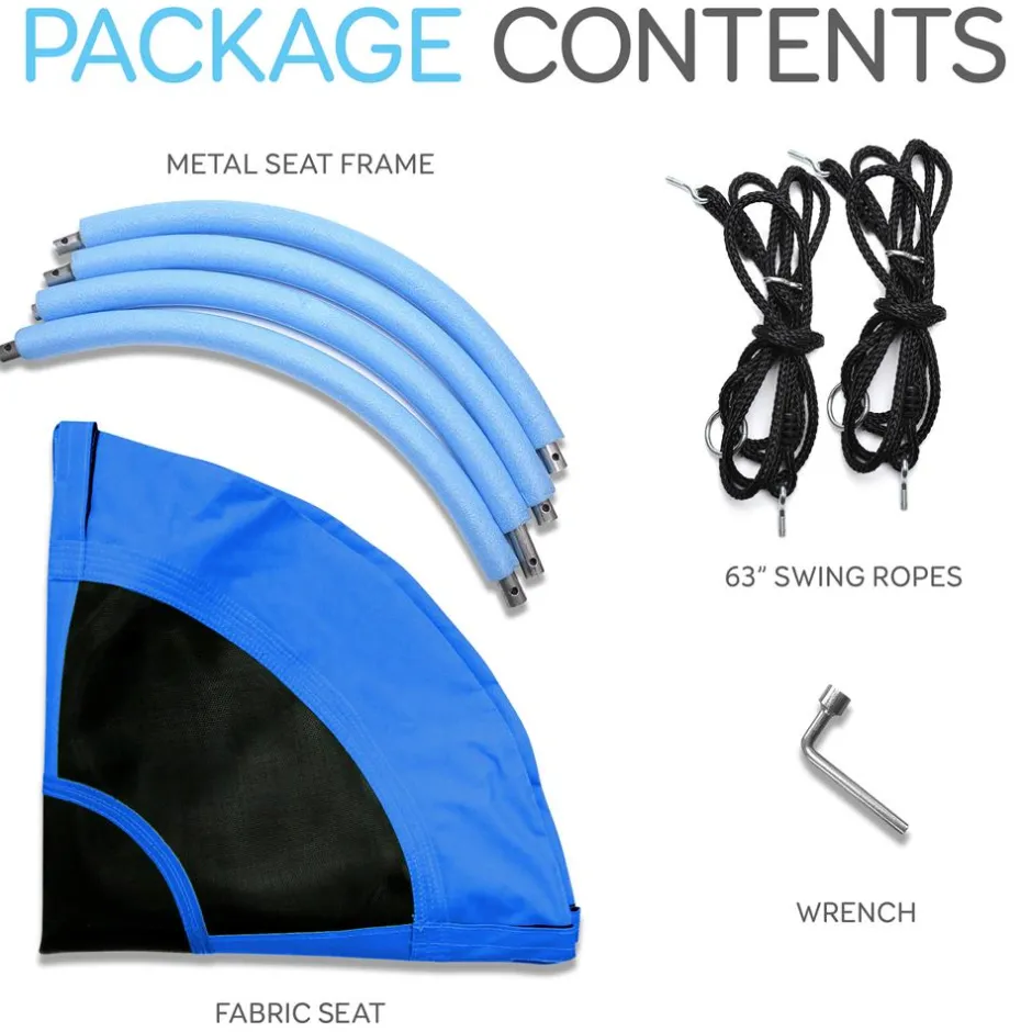 Saucer Swing 40" for Kids, Waterproof, Padded Frame, Blue<SereneLife Online