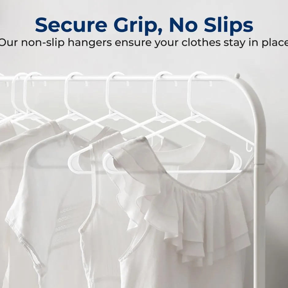150 Pack Plastic Hangers, Non-Slip, Space-Saving Closet Organizers, Durable and Strong for Shirts, Sweaters, Hoodies, Kids Clothes & Dresses, Ultra-Thin, Lightweight<SereneLife Best